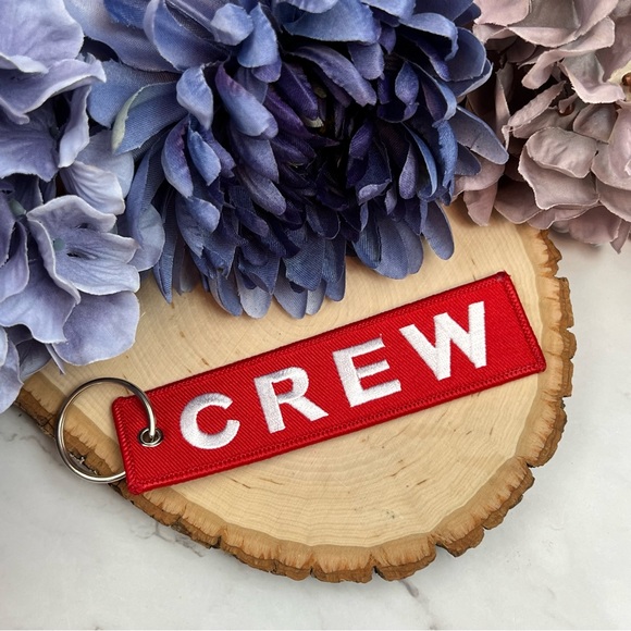 Aviator Red Crew Keychain Luggage Tag - Picture 7 of 12